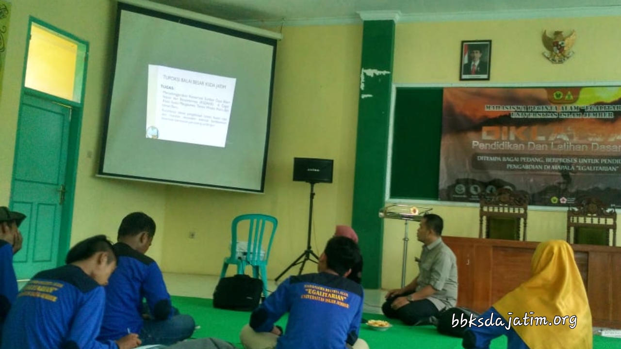 Diklatsar Mapala, BBKSDA Jatim Berikan Pemahaman Konservasi